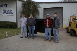 December 2009.  Marvin Gates, with John Ellis, who fabricated Barbara, and the two men who applied the epoxy rubber coating. 