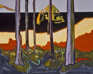 Trees and Ocean, 1999, oil on canvas, 48 x 60 inches
