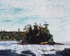 Island in Johns Bay, Maine, 1996, oil on canvas, 24 x 30 inches