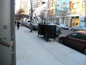 24 Street, north side, Winter 2010: door opening
