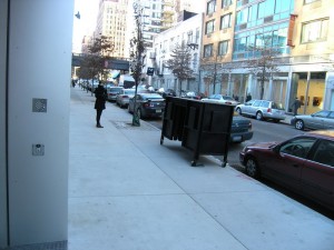 24 Street, north side, Winter 2010: curious bystander