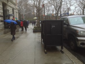 Rain or shine, outside the Neue Gallerie, 03/28/14